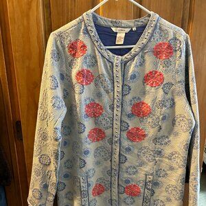 Sundance NWOT Blue Flowered Jacket